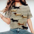 thumbnail image 1 of Qiopertar Blouse à Manches Courtes Imprimée Décontractée Style Mignon pour Femmes, Col Rond, Grandes Économies de Vacances! Liquidation à Moins de 5$ Livraison Gratuite, 1 of 6