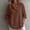 Brown, variant on Women's Short Sleeve Criss Cross Twist Knot Back T-Shirt, Solid Loose Soft Fabric Daily Casual Blouse Brown S