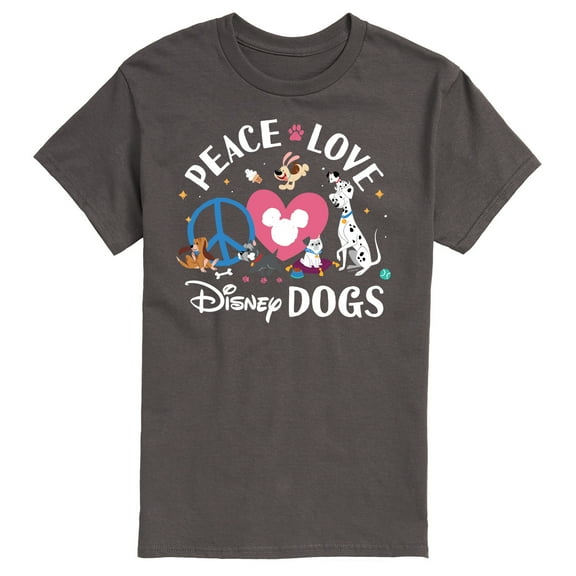 Disney Classics - Cats & Dogs - Peace Love Disney Dogs - Men's Short Sleeve Graphic T-Shirt