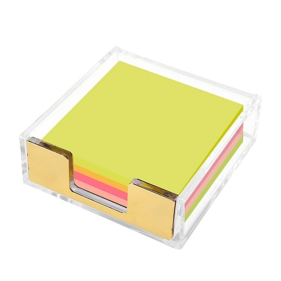 Kabuer Clear Acrylic Sticky Note Holder, 3 x 3 Clear Dispenser for Organizing Notes on Office Desk