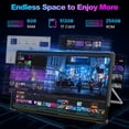 thumbnail image 3 of Golzer Tablette 15,4 Pouces, Android 15 avec Processeur Octa-Core Helio G99 (Supérieur à Unisoc T618), 8 Go de RAM, 256 Go de ROM, Grand Format avec Support et Étui, Batterie 10 000 mAh, Bluetooth 5.2, 4 Haut-Parleurs, Wi-Fi 2,4 GHz/5 GHz, 3 of 8