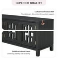 thumbnail image 3 of EUROCO 60'' Sideboard Storage Buffet Cabinet, Mirrored Buffet Sideboard with 4 Doors, Adjustable Shelves and Metal Pulls for Dining Room, Living Room and Hallway, Espresso, 3 of 8