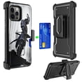 thumbnail image 3 of DALUX Card Holster Kickstand Holster Hybrid Phone Case Cover Compatible with Iphone 15 Pro Max - 6.69 inch (2023) - Gray Forest Warrior, 3 of 3