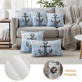 thumbnail image 6 of Outdoor Pillow Covers Nautical Anchor Starfish Coral Waterproof Pillow Cases 24x24 Set of 2, Summer Coastal Nautical Theme Throw Pillow Cover Pillowcase for Patio Balcony Couch Garden, 6 of 9