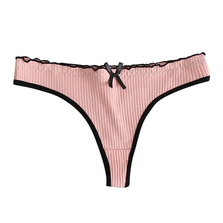 

GWAABD Graceful Underwear for Women Low Waist Through Waist Bikini Brief Underwear Thong