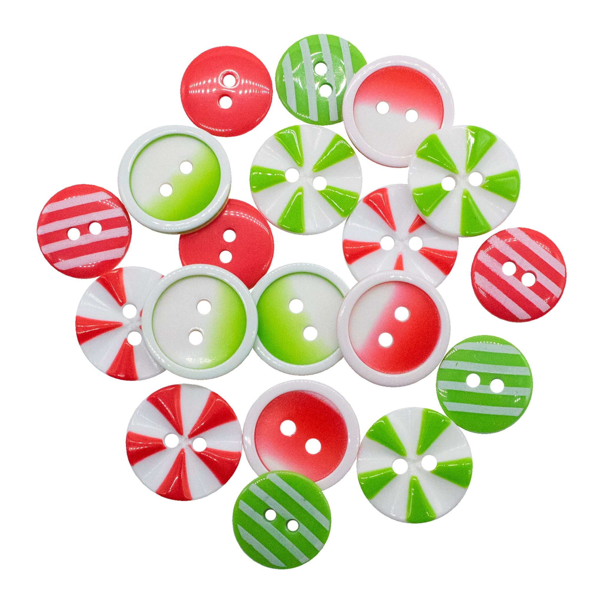Buttons Galore Christmas Super Bundle Red Green Sequins Set of 20 Craft Embellishments