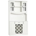 thumbnail image 1 of HOMCOM Kitchen Pantry Buffet Hutch Cupboard w/ Wine Rack, Drawer, White, 1 of 10