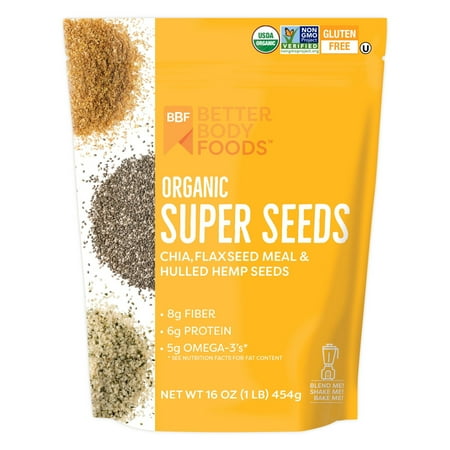 Pack of 4 BetterBody Foods Organic Super Seeds - 16 oz - Package may vary