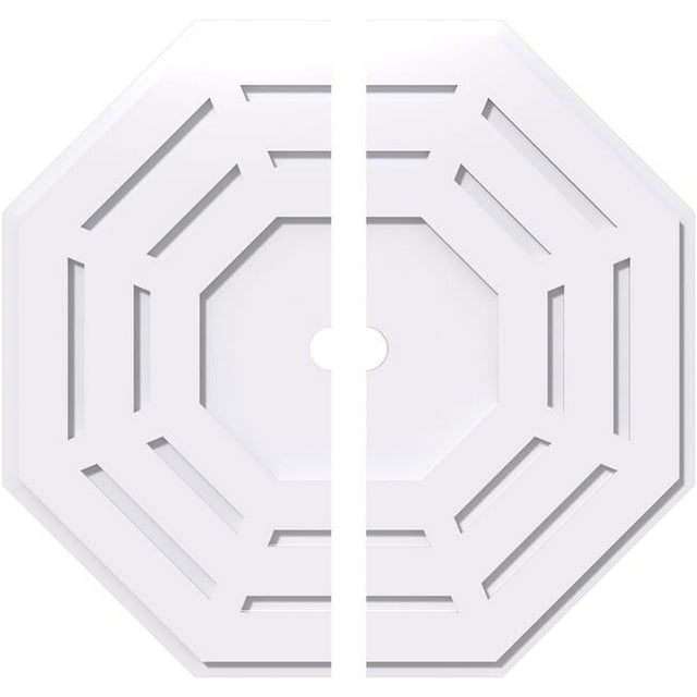Ekena Millwork CMP30WN2-02000 30 in. OD x 2 in. ID Square Westin Architectural Grade PVC Contemporary Ceiling Medallion - 2 Piece