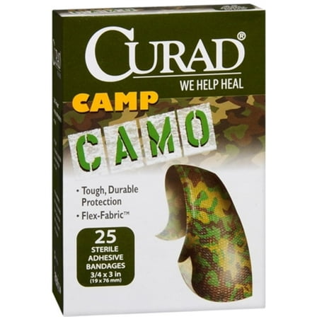 Curad Camp Camo Bandages One Size Brown 25 Each