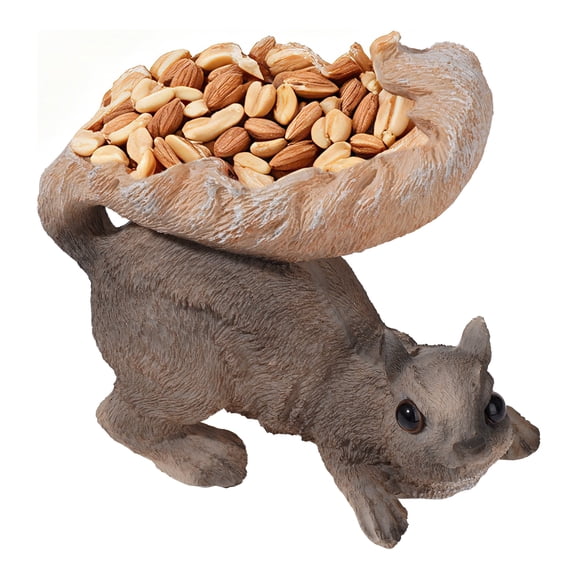 Kinoy Woodland Brown Squirrel Shaped Outdoor Squirrel Feeder Decorative Wildlife Feeder for Garden, Yard & Patio
