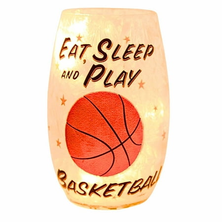 Stony Creek 5.00In Play Bal Pre-Lit Small Vase, Glass, Sports Game Electric Sks0204 Basketball