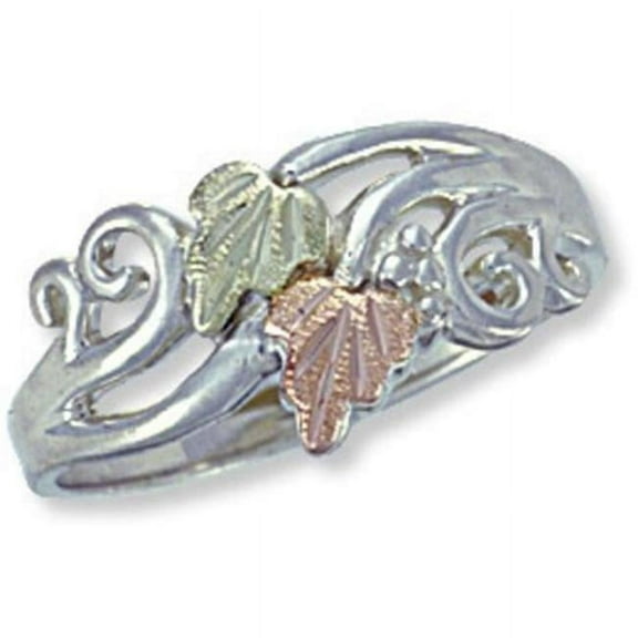 Black Hills Gold Silver Traditional Ladies Ring - Size 9