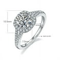 thumbnail image 3 of 1.5 Ct Moissanite Engagement Ring - Pave - Bridal Ring - Diamond Promise Ring - 18k White Gold Over Silver, 3 of 4
