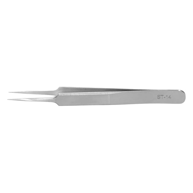 Pinzas para injerto de pestañas, rectas, curvas y con forma de arco, herramientas de belleza para extensiones de pestañas, cabezal de aguja ST-14