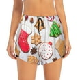 thumbnail image 2 of Balery Christmas Gingerbread Cookies Pattern Women's Running Shorts with Liner 2 Pockets Elastic Workout Athletic Gym Yoga Shorts-Small, 2 of 7