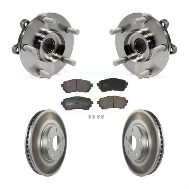 Transit Auto Front Hub Bearing Assembly Coated Disc Brake Rotors and Ceramic Pads Kit for Car Mazda 6 KBB-104716