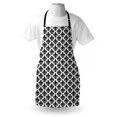 thumbnail image 3 of Fleur De Lis Apron Monochrome Royal Lily Pattern Victorian Inspiration Ornamental Vintage Design, Unisex Kitchen Bib Apron with Adjustable Neck for Cooking Baking Gardening, Black White, by Ambesonne, 3 of 3