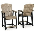 thumbnail image 3 of Signature Design by Ashley Contemporary Fairen Trail Outdoor Counter Height Bar Stool (Set of 2)  Black/Driftwood, 3 of 7