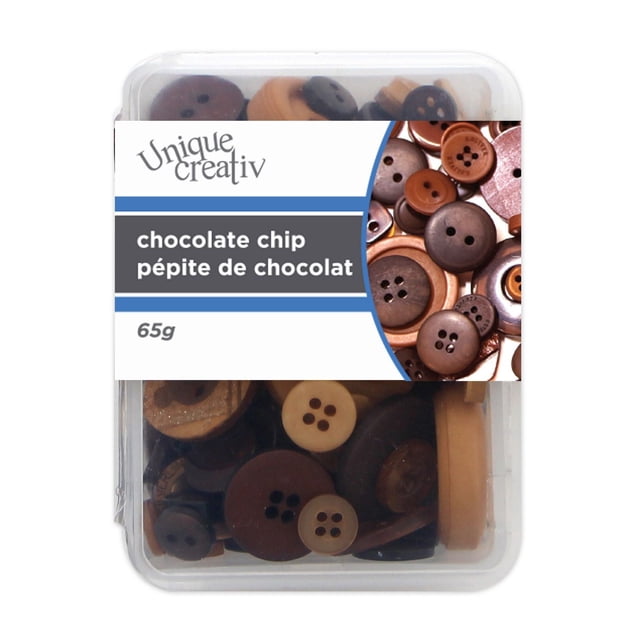 UNIQUE CREATIV Box of Buttons, Assorted Sizes & Shades, Reusable Clear Case – ~65 g