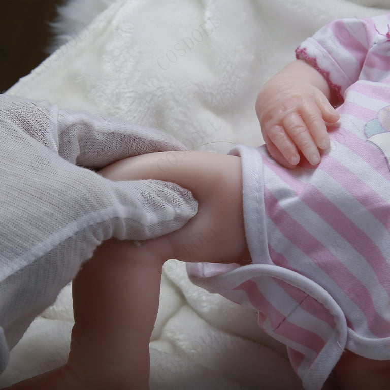 Full Body Silicone Reborn Dolls Eyes Closed Realistic Newborn Baby Toys for Children Christmas Gift