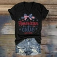 thumbnail image 2 of HEILAU 4th of July Shirts for Women Independence Day American Flag Graphic Tees Patriotic Casual Printing Short Sleeves V Neck Loose T Shirt Blouse Tops Summer Tops, 2 of 3