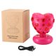 thumbnail image 1 of Lámpara de escenario giratoria en forma de corazón USB de cristal decoración de ambiente familiar LED, 1 of 5