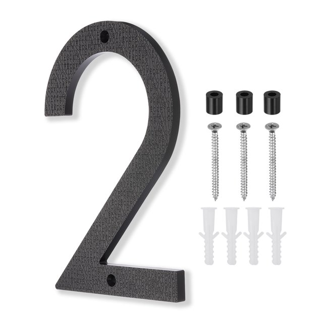 Uxcell Black House Number, House Address Numbers Sign Large Floating Number 2