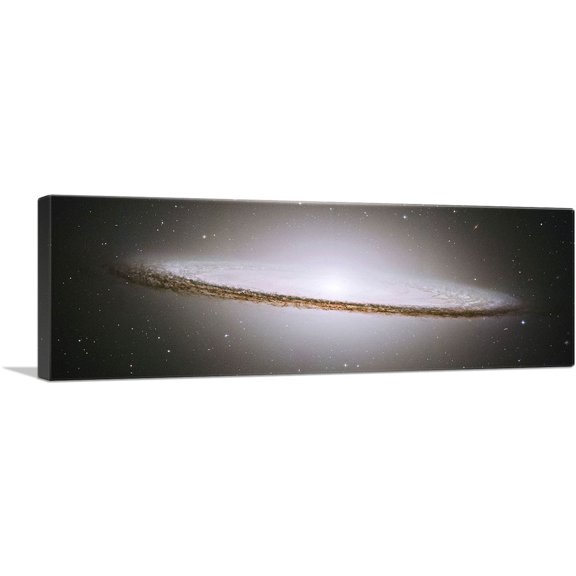 ARTCANVAS Sombrero Galaxy Hubble Telescope Messier 104 Panoramic Canvas Art Print - Size: 36" x 12" (1.50" Deep)