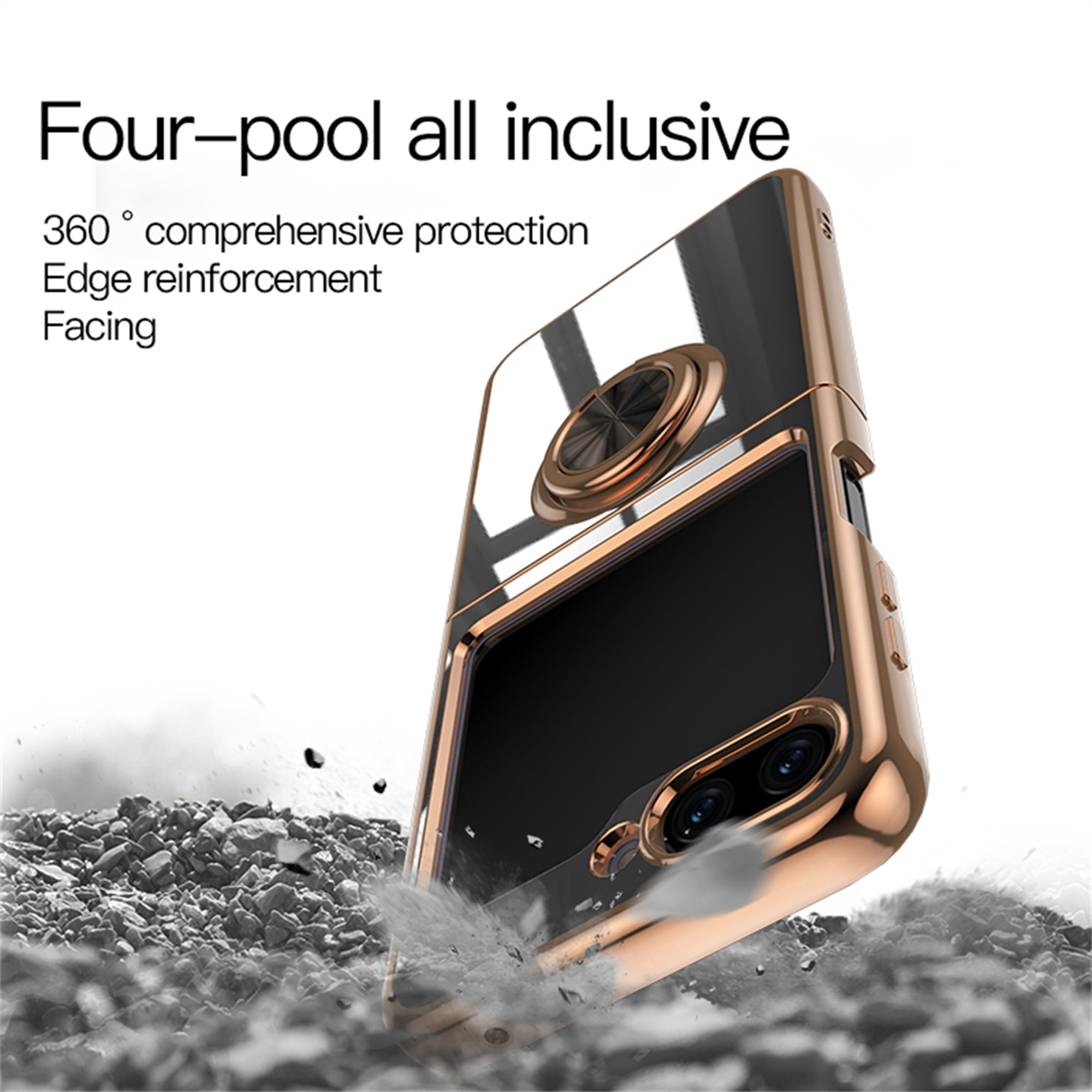 SHIEID Galaxy Z Flip 5 Case with Shoulder Strap, Ring Holder, Z Flip 5  Cover with Small Screen Protection, Premium Leather, and Wireless Charging