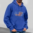 thumbnail image 2 of Wyobmus Flight U.S. Flag Hoodies for Men Casual Printed Sweatshirt Lightweight Long Sleeve Sport Pullover With Pocket Drawstring Workout B-Blue, 2 of 3