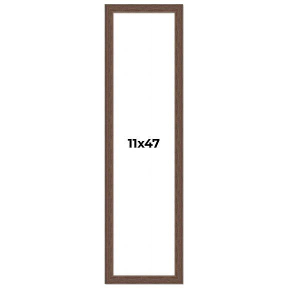 11x47 Frame Brown Farmhouse Solid Wood Picture Frame Width 1.5 Inches | Interior Frame Depth 0.5