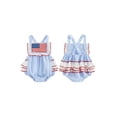 thumbnail image 2 of Cenuakty Baby Girl 4th of July Romper 3M 6M 12M 18M Patriotic Cute American Flag Embroidery Sleeveless Striped Jumpsuits, 2 of 9