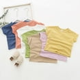 thumbnail image 5 of Summer Girls Casual All-match Korean Solid Color Short-sleeved Top, 5 of 5