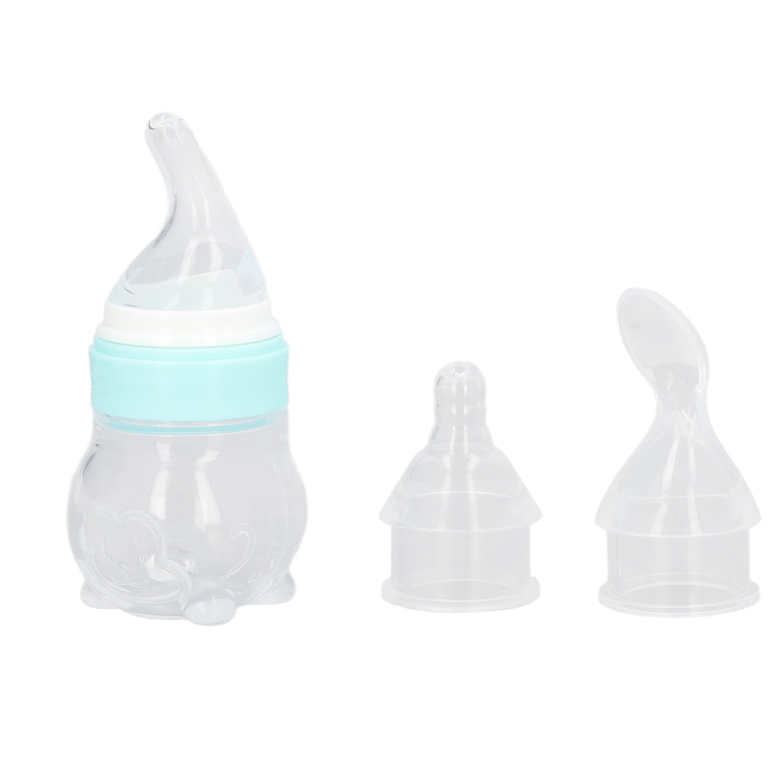 Yajisi Multifunction Baby Bottle Food Feeder, Detachable Infant Silicone Feeder for Cereal & Baby Food Drinking Water with Spoon, BPA-Free, Multi-color, 1 Count