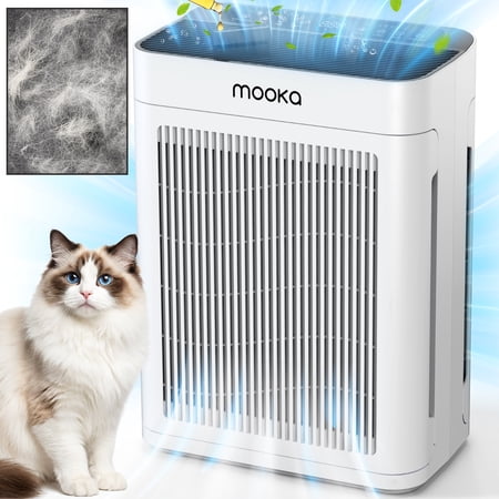 Pet Air Purifier for Home Large Room 3000 sq ft, H13 HEPA Washable Double-Sided Filter,Air Cleaner for Pet Hair Dander Odor Allergies Pollutant Smoke Dust,PM2.5 Air Quality Monitor,Auto Mode