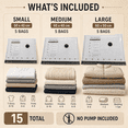 thumbnail image 5 of PKALQ vacuum storage bags , Does not include a rechargeable air pump, 15 Pack Carry-on Size Compression Packing Bags for Luggage and Suitcase,  Space Saver for Clothes and Clothing Travel, 5 of 7