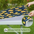 thumbnail image 6 of Yellow Lemon Slices DarkBlue Pattern Square Fitted Tablecloth with Elastic Edge,Square Table Cover,Washable Elastic Table Cover for Home Kitchen Party Decor 34"x34", 6 of 6