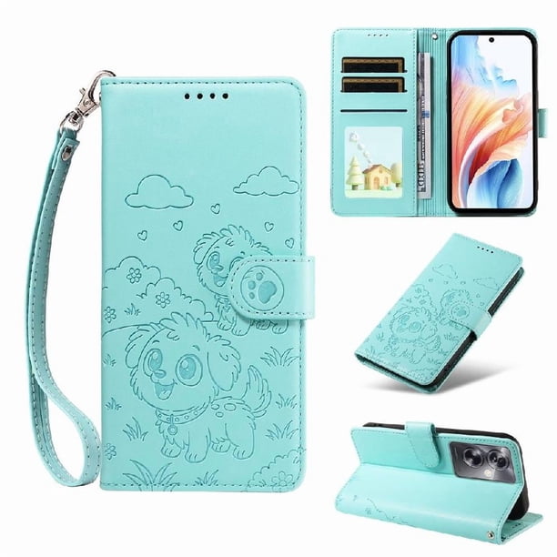Funda Cartera GANGXUN con Diseño de Perrito en Relieve para OPPO A79 5G , Protección 360° con Ranuras y Correa Desmontable