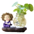 thumbnail image 1 of Glass Vase Creative Lovely Monk Multi-purpose Plant Terrarium Desktop Ornament, 1 of 6
