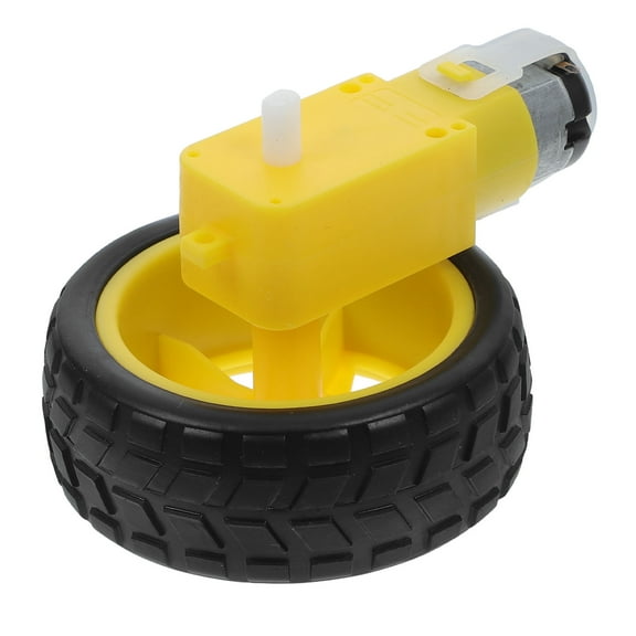 DC Electric Motor Plastic Car Tires Wheel Set 1 Set Shaft Wheels Rims for DIY RC Car Robot Projects