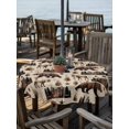 thumbnail image 2 of Outdoor Tablecloth with Umbrella Hole for Patio/Picnic/Party/Camping, Brown Bear Elk Cabin Waterproof Table Cloth Round Cover Washable, Vintage Farmhousee Pine Tree Forest (Dia 54"), 2 of 9