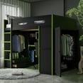 thumbnail image 3 of Full Size Gamer Loft Bed with Desk & RGB Lighting - Green, 3 of 8