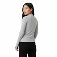 thumbnail image 5 of Ambar Women's Mock Neck Long Sleeve Slim Fit Ribbed Knit Top, Grey,L - US, 5 of 5