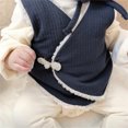 thumbnail image 2 of Gibobby Camisa Elegante Para Niños Ropa de chaleco grueso y cálido para bebé recién nacido, niñas, niños, primavera invierno(Azul marino, 6-12 Meses), 2 of 5