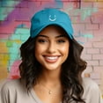 thumbnail image 3 of Dalix Lil Smile Face Cap in Teal, 3 of 5