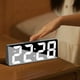 thumbnail image 5 of Reloj despertador digital LED simple con pantalla digital grande, moderno, con múltiples configuraciones, para escritorio, mesita de noche, estudio, cocina, espejo, reloj despertador digital, 5 of 6