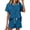 Blue, variant on MOSHU Womens Pajamas Sets Button Down Tops and Drawstring Shorts With Pockets Two Piece Lounge Sets Oufits