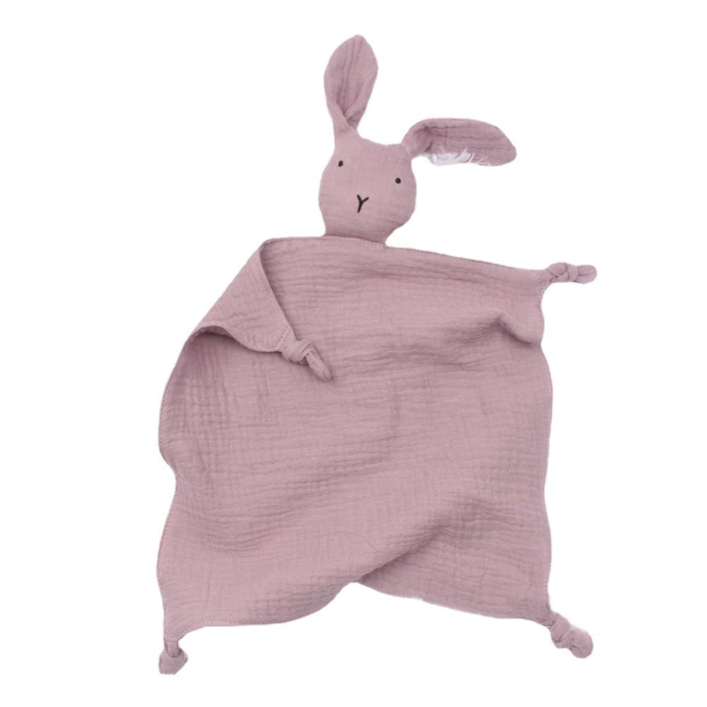 Organic Cotton Muslin Lovey Blanket, JICVY Organic Cotton Muslin Bunny