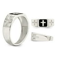 thumbnail image 3 of Mens Sterling Silver Enameled Cross Ring, 3 of 5